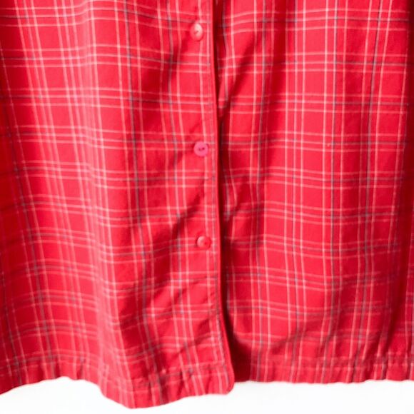 Victoria’s Secret Pajama Top Sz Small Red Plaid Long-Sleeves 100% Cotton Buttons - Picture 5 of 10